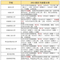 國慶不放假、寒假提前！河南省37所高校發(fā)布放假通知！