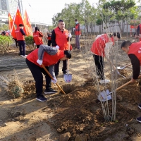 宇通重工傲藍得環(huán)境黨支部開展學(xué)雷鋒志愿植樹活動